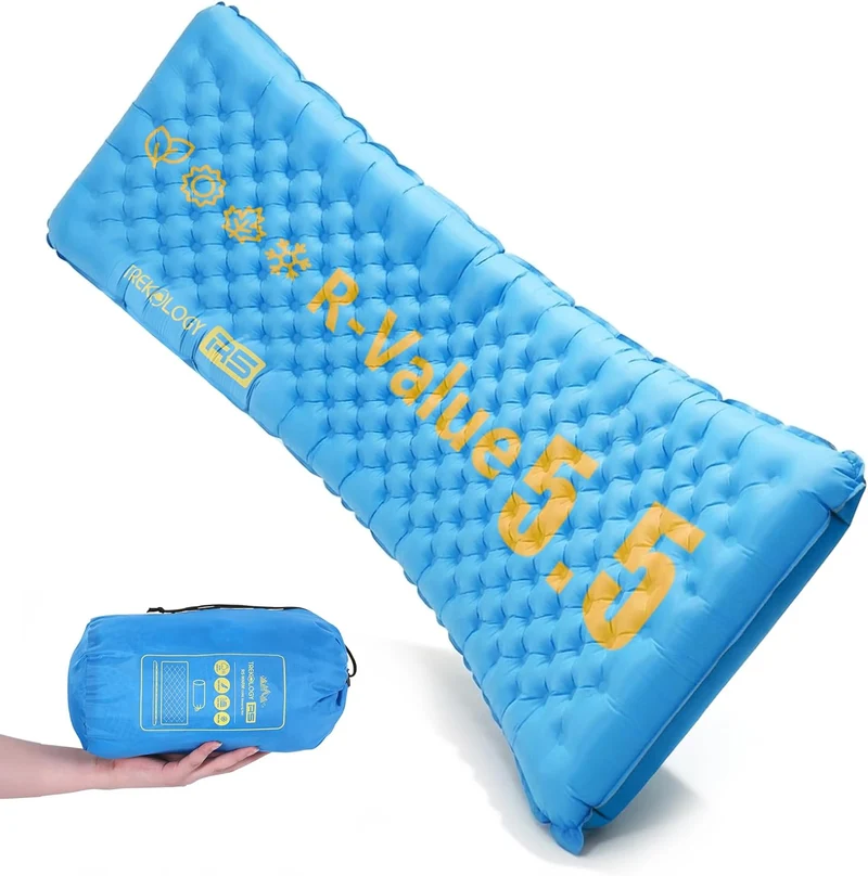 TREKOLOGY R5 Insulated Sleeping Mat - SGS-Certified 5.5 R-Value Winter Camping Mat(UK)