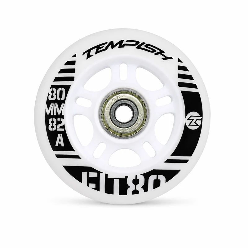 Tempish FIT 80 Inlinerollen 80mm 82A 4er/8er Set ABEC5 + 6mm SPACER montiert