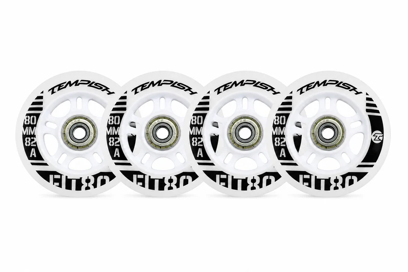 Tempish FIT 80 Inlinerollen 80mm 82A 4er/8er Set ABEC5 + 8mm SPACER montiert