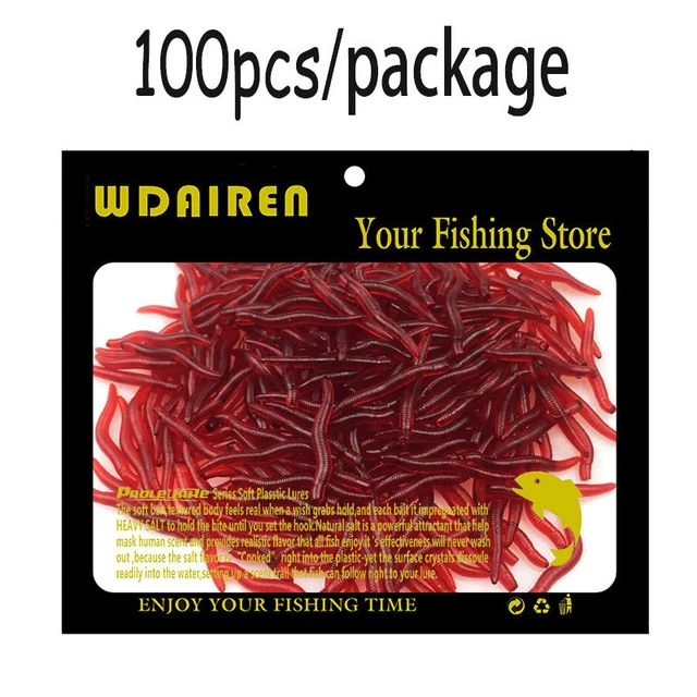 Red Earthworm Silicone Bait