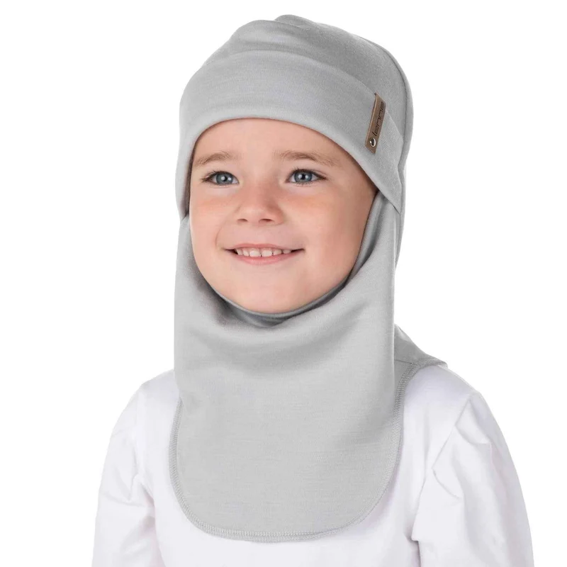 Bleiben Sie diesen Winter warm mit unserer grauen Merinowoll-Sturmhaube