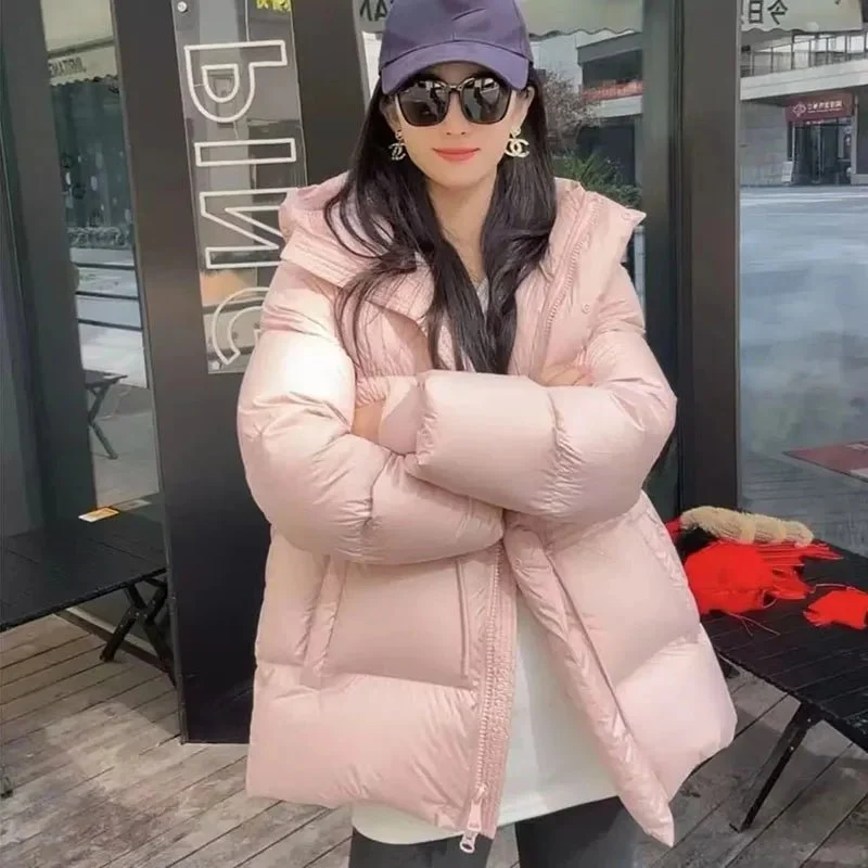 Damen-Winterjacke, neu, Kapuze, lässig, Daunen-Baumwollparka, dick, warm, wattiert, kurzer Mantel
