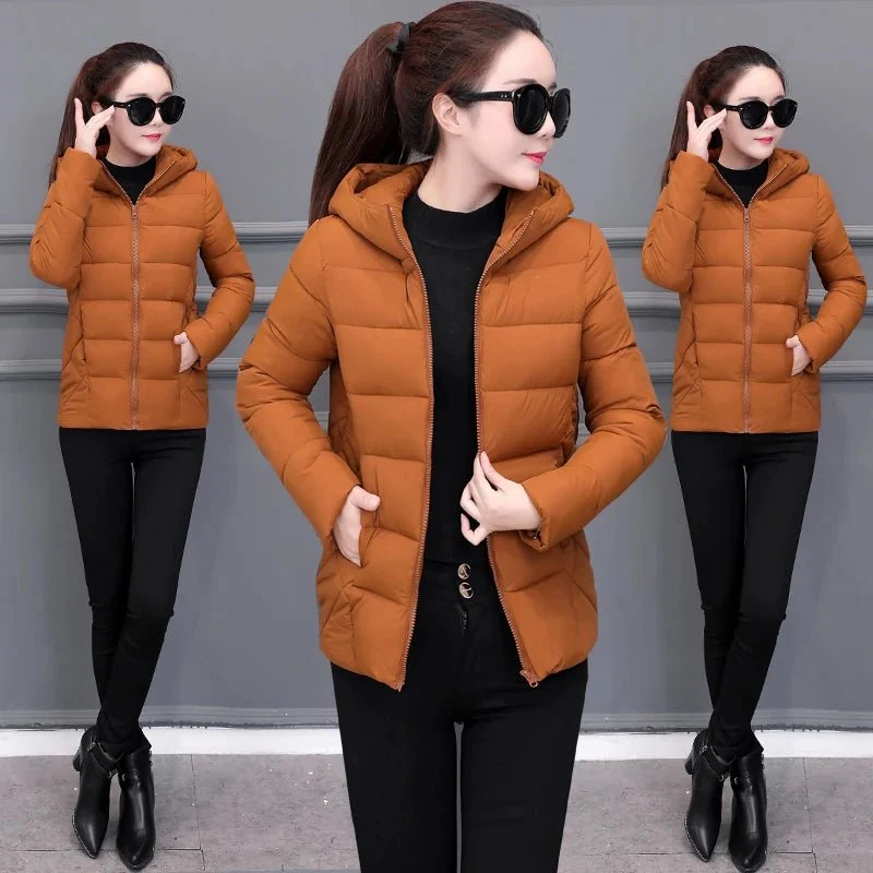 Leichte Damen-Daunenjacke – Warme, lockere, kurze Kapuzenjacke