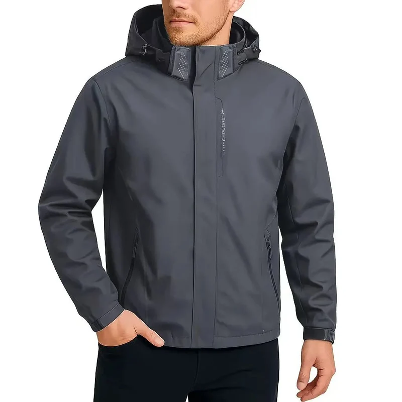 Wasserdichter Herren-Regenmantel - Leichte Kapuzenjacke zum Wandern und Klettern