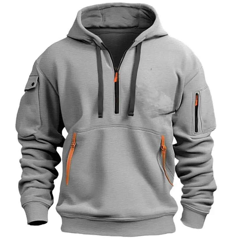 Winddichte Kapuzenjacke für Herren – Lässiger Patchwork-Mantel mit Reißverschluss, Größen S-4XL