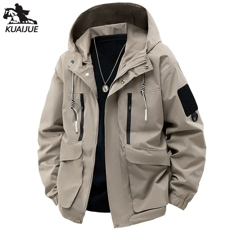 Herren-Kapuzenjacke mit abnehmbarer Mütze, Größen M-5XL