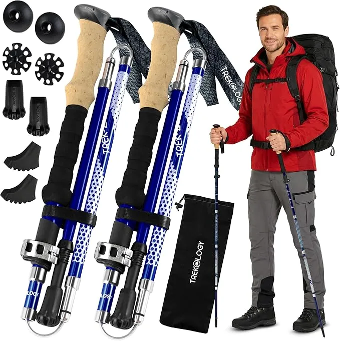 Trekology TREK-Z Foldable Trekking Poles with EVA-Foam Handle (2pc/Set)