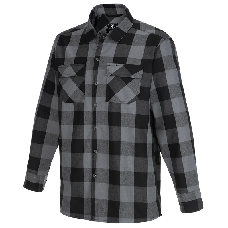 Vertx Last Line of Defense Stretch Tactical Flannel Shirt grey plaid