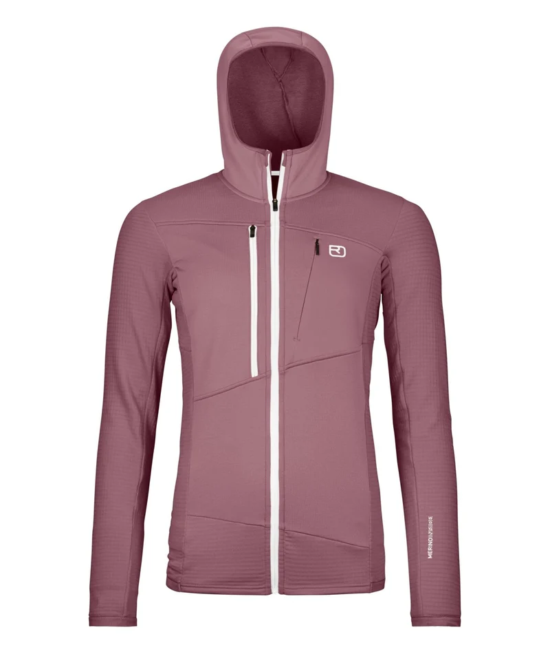 FLEECE GRID HOODY Damen