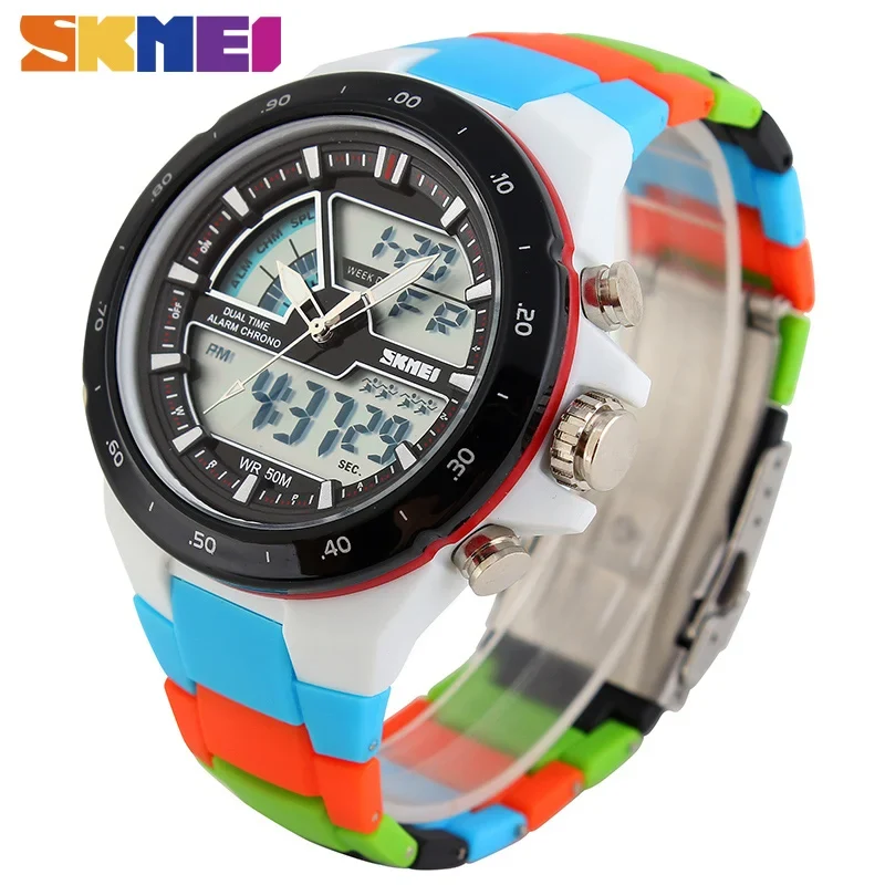 SKMEI Sportuhr Herrenmode Casual Wecker Wasserdicht Military Chrono Dual Display Armbanduhren Relogio Masculino 1016