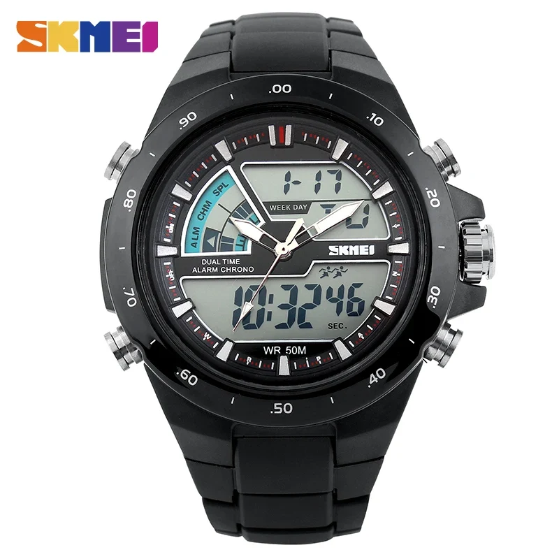 SKMEI Sportuhr Herrenmode Casual Wecker Wasserdicht Military Chrono Dual Display Armbanduhren Relogio Masculino 1016