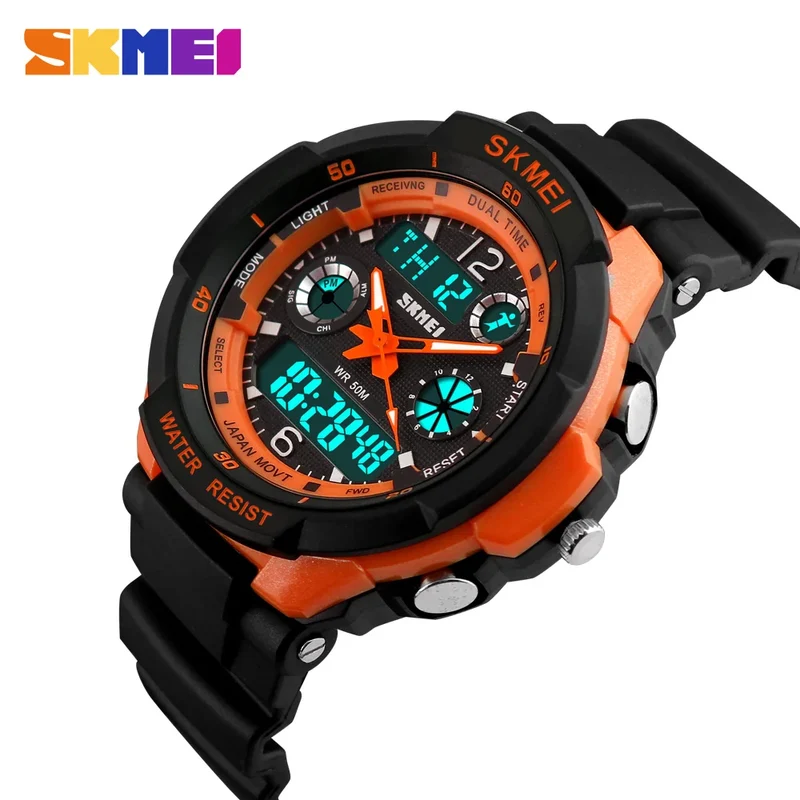 SKMEI Herrenuhr, modische Digitaluhr mit Dual-Display, Militär- und Sportuhr, Quarzuhr mit LED-Kalender, Chronograph, Herrenuhr