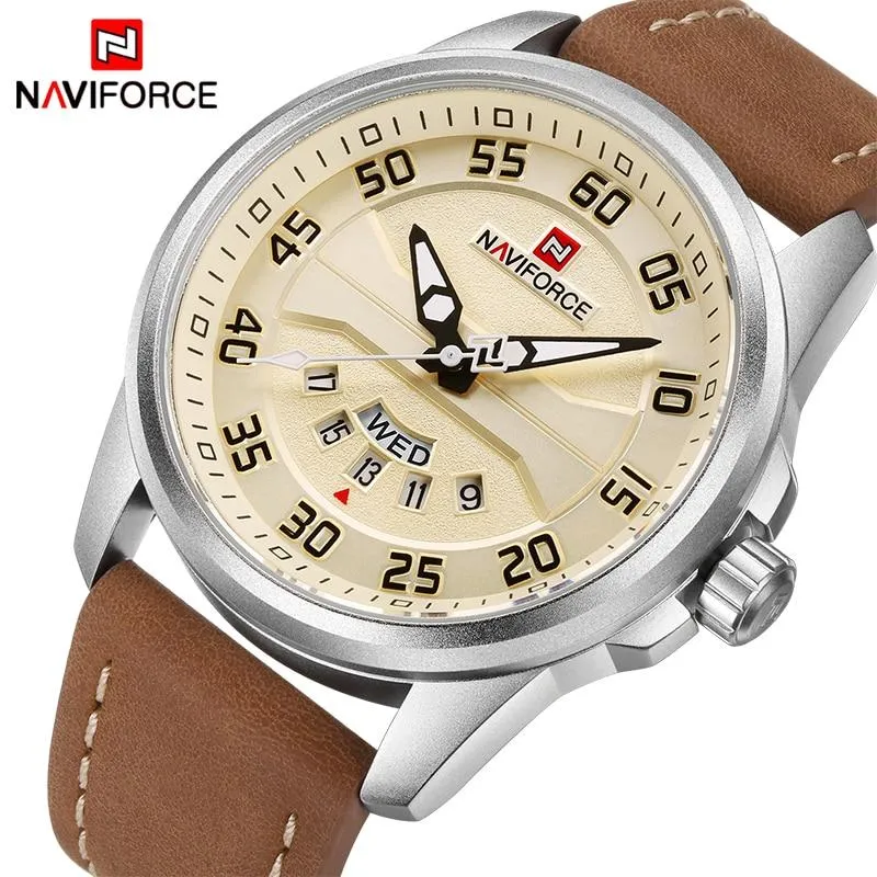 NAVIFORCE Lederuhr in Militärqualität