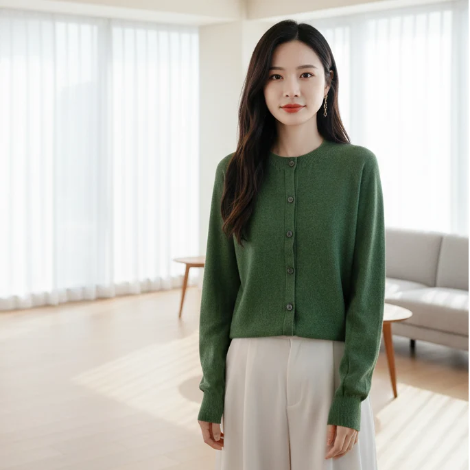 Kuscheliger Cardigan aus Merinowolle – Eleganter Winterpullover für Damen