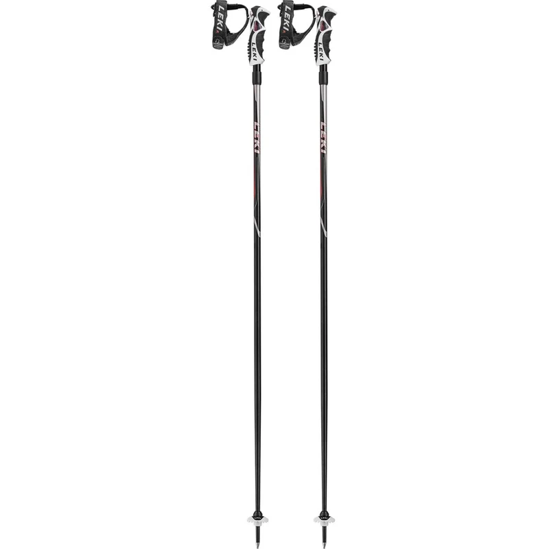 Leki HOT SHOT S Alpinstöcke schwarz-rot-silber-anthrazit (110 bis 135 cm)