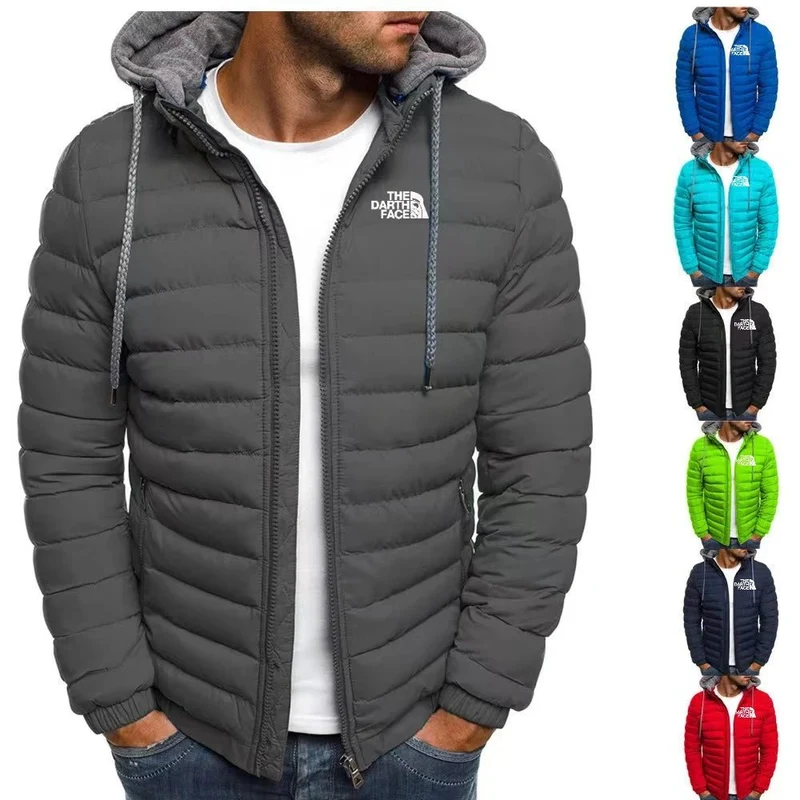 Modischer Herren-Warmmantel mit Reißverschluss in Übergröße im Streetstyle-Stil