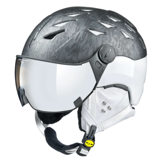 CP CUMA CUBIC Ski-Snowboardhelm black cubic soft touch / white shiny Damen