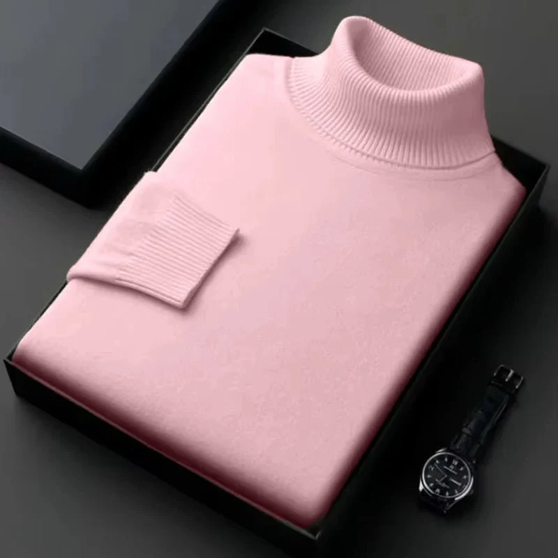 Herren-Rollkragenpullover – Leichter, einfarbiger Strickpullover