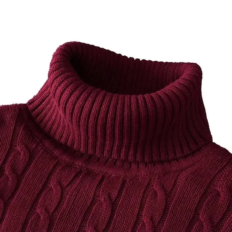 Gerippter Rollkragenpullover für Herren – Leichter Strickpullover für den Übergang vom Herbst zum Winter