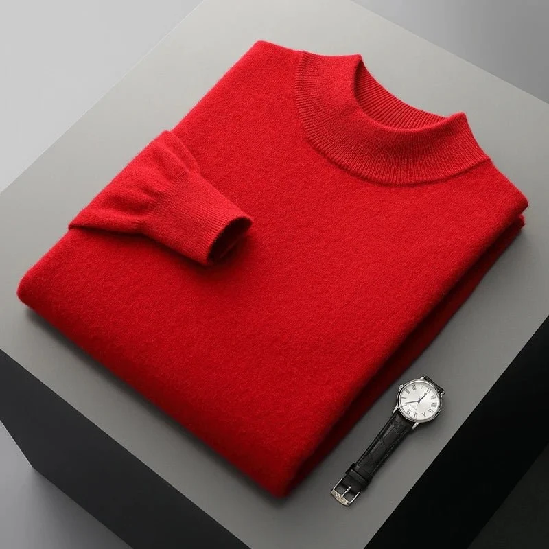 Herren-Rollkragenpullover aus Merinowolle – Weicher, warmer Strickpullover