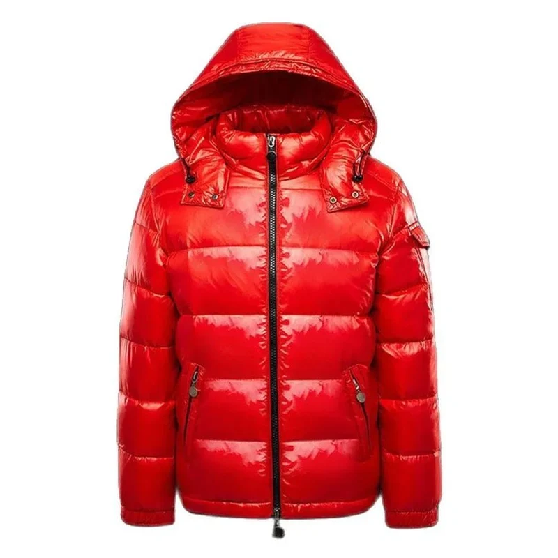 Herren Winterparka mit abnehmbarer Mütze, Kapuzenmantel, weiße Daunenjacke, dicker, warmer Parka
