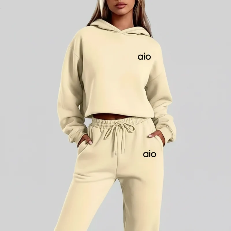 Damen-Hoodie-Set in Schwarz-Weiß – Verleihen Sie Ihrem Casual-Style Komfort und Trendbewusstsein.