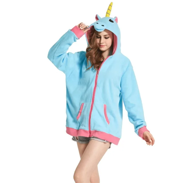 HKSNG Einhorn-Fleece-Hoodie – Damen