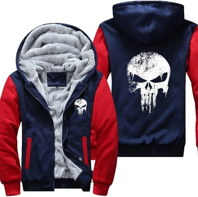 LUOGEN Punisher Skull Hoodie Herren