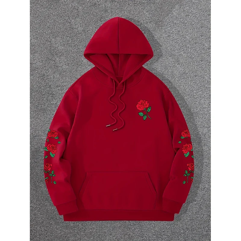 SPORTLAND Kapuzenpullover mit Blumenstickerei – Unisex