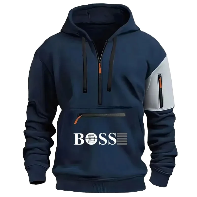 Herren-Wintersport-Hoodiejacke mit individuellem Logo – Sweatshirt mit Reißverschluss