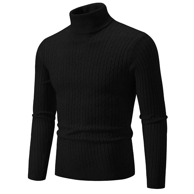 Herren-Rollkragenpullover – Unifarbener Pullover für winterlichen Outdoor-Komfort