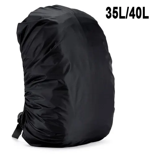 35L 100L Regenschutz Rucksack Wasserdichte Tasche Große Staub Wandern Camping Taschen Tragbare Schwarz Schulranzen Regenschutz Für 90L 120L 50L