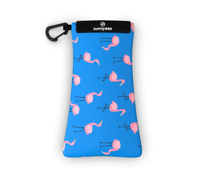 Sunnysoc Flamingo Schutzhülle für Brillen, Handys, Smartphones Tasche Beute Case Handybeutel mit Karabinerhaken Brillenetui Schnappverschluss j23