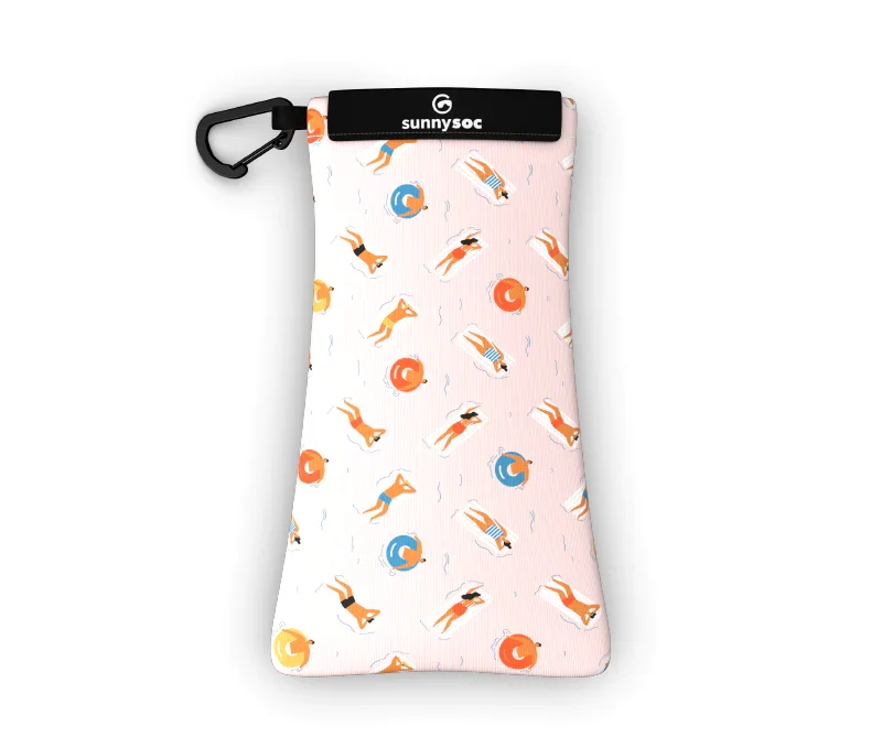 Sunnysoc Beach Goers Schutzhülle für Brillen, Handys, Smartphones Tasche Beute Case Handybeutel mit Karabinerhaken Brillenetui Schnappverschluss j23