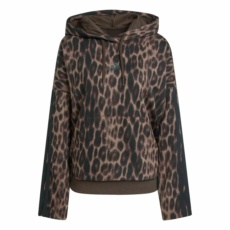 Seasonal Essentials Leopardenprint French Terry Hoodie mit 3-Streifen