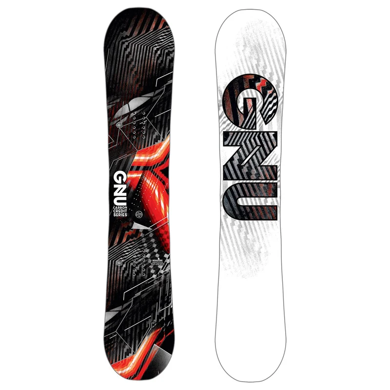 GNU CARBON SERIES CREDIT Freestyle Snowboard black red Gr. 159W cm