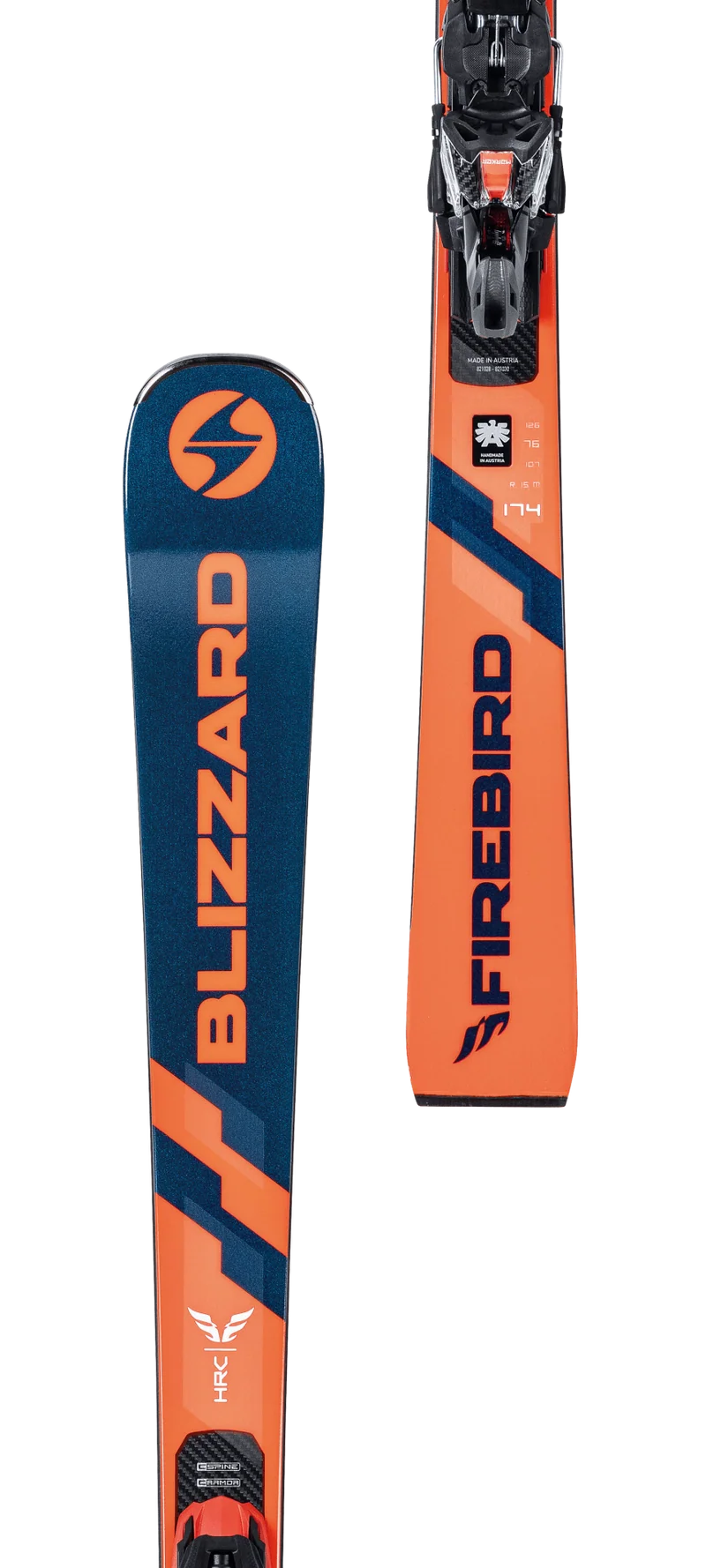Blizzard FIREBIRD HRC 174cm + Marker XCELL 14 - Herren Rennski Blau Orange
