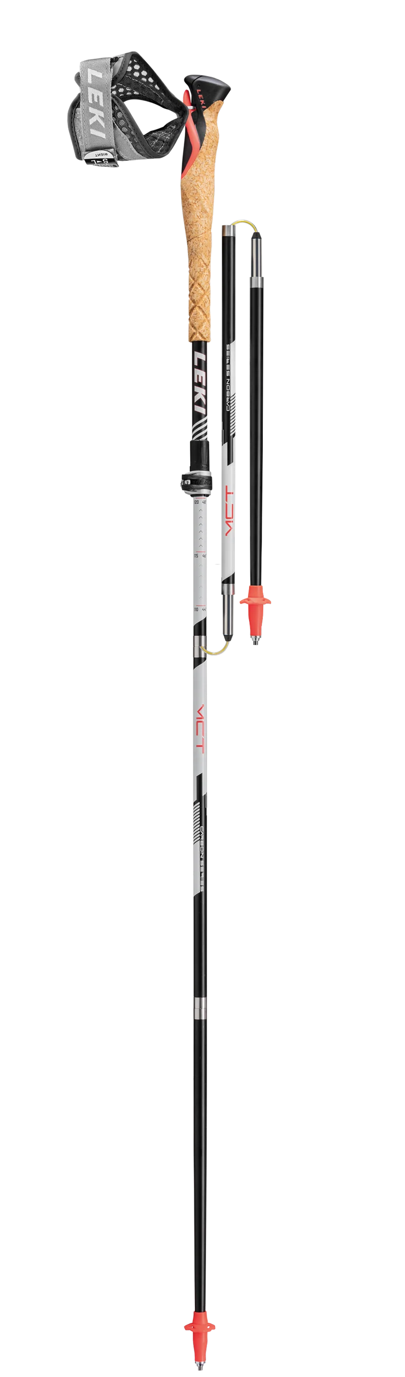 Leki MCT 12 VARIO CARBON Wanderstöcke schwarz-weiß-rot