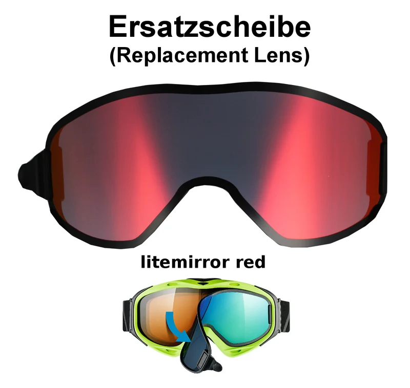 uvex G.GL 300 & UVISION Ersatzscheibe Rot für Skibrille Googles