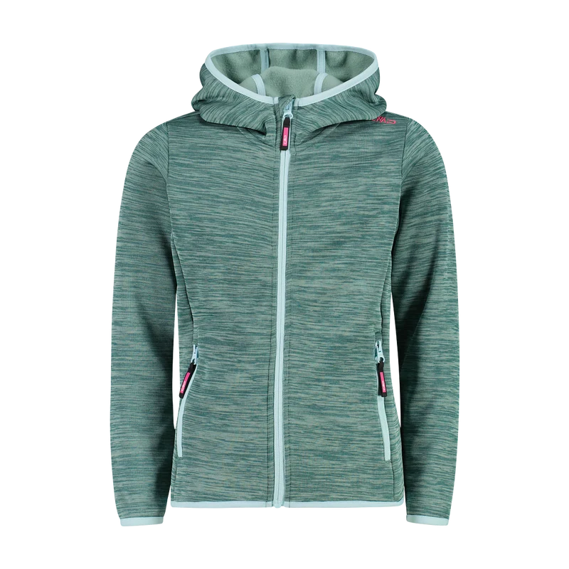 CMP KID G JACKET FIX HOOD Kinder Fleecejacke Agave Mel