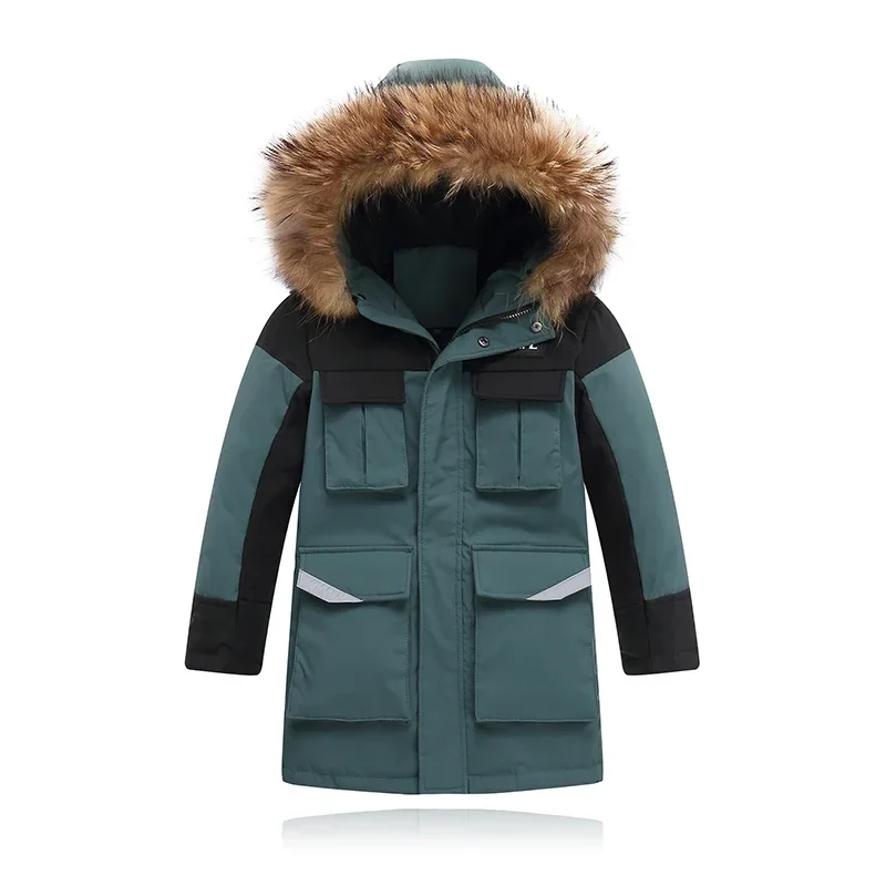 JISENAHU Kinder-Schneejacke mit Fellkapuze