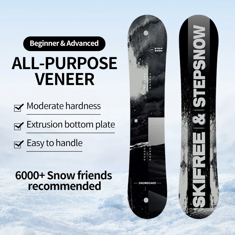 Snowboard für Anfänger, umfassende Snowboard-Skiausrüstung für Erwachsene für Männer und Frauen, professionelles Carved Skateboard, einfache Skiausrüstung im klassischen Stil für junge Leute