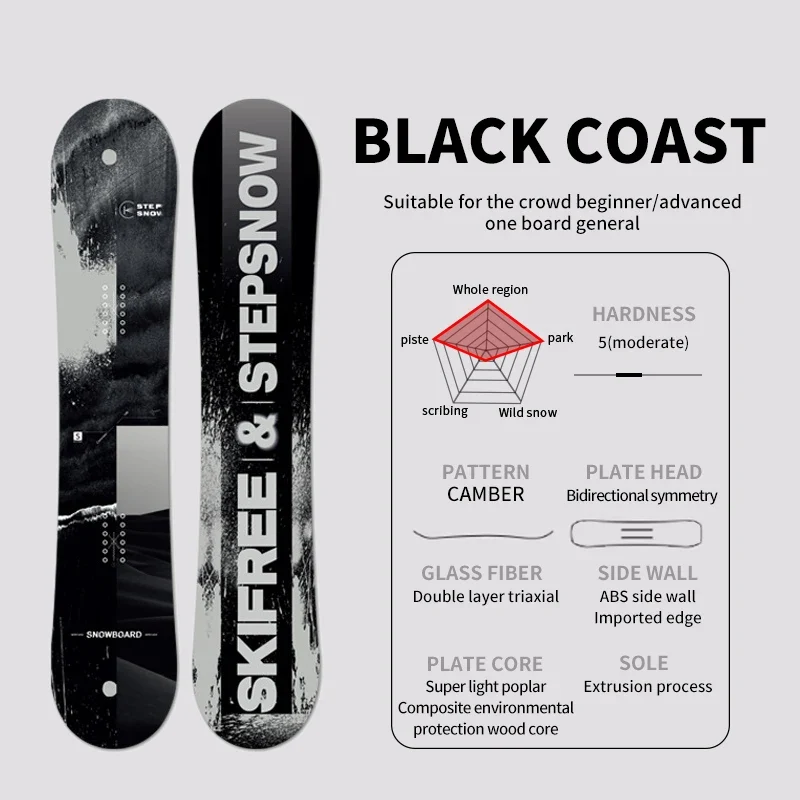 Snowboard für Anfänger, umfassende Snowboard-Skiausrüstung für Erwachsene für Männer und Frauen, professionelles Carved Skateboard, einfache Skiausrüstung im klassischen Stil für junge Leute