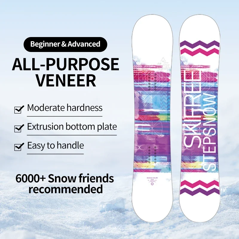 TALERUN Damen-Snowboard für Anfänger, flach graviertes Skateboard, klassisch geformte Skiausrüstung für junge Leute