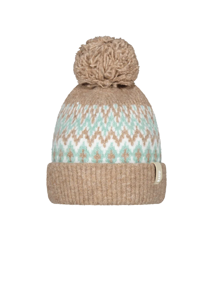 BARTS Nakarah Beanie Damenmütze mit Bommel light brown