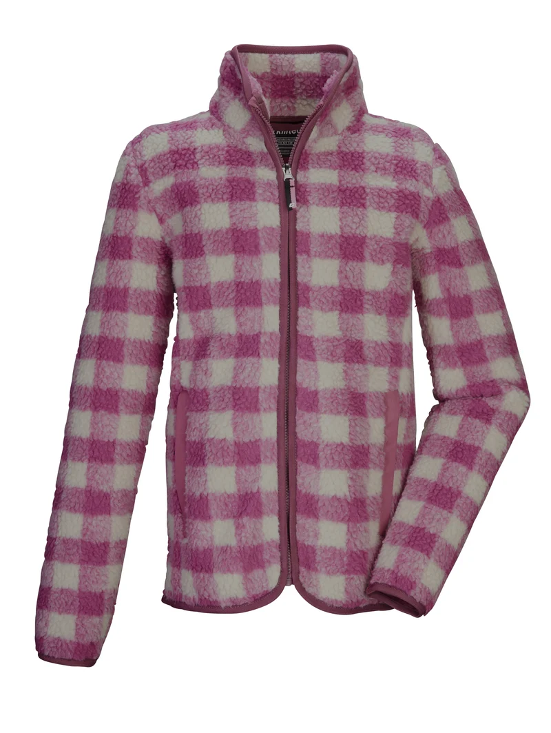 KILLTEC Mädchen Sherpa Fleecejacke mit Karomuster